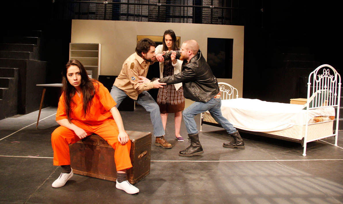 HCC students rehearse a scene from "Getting Out."