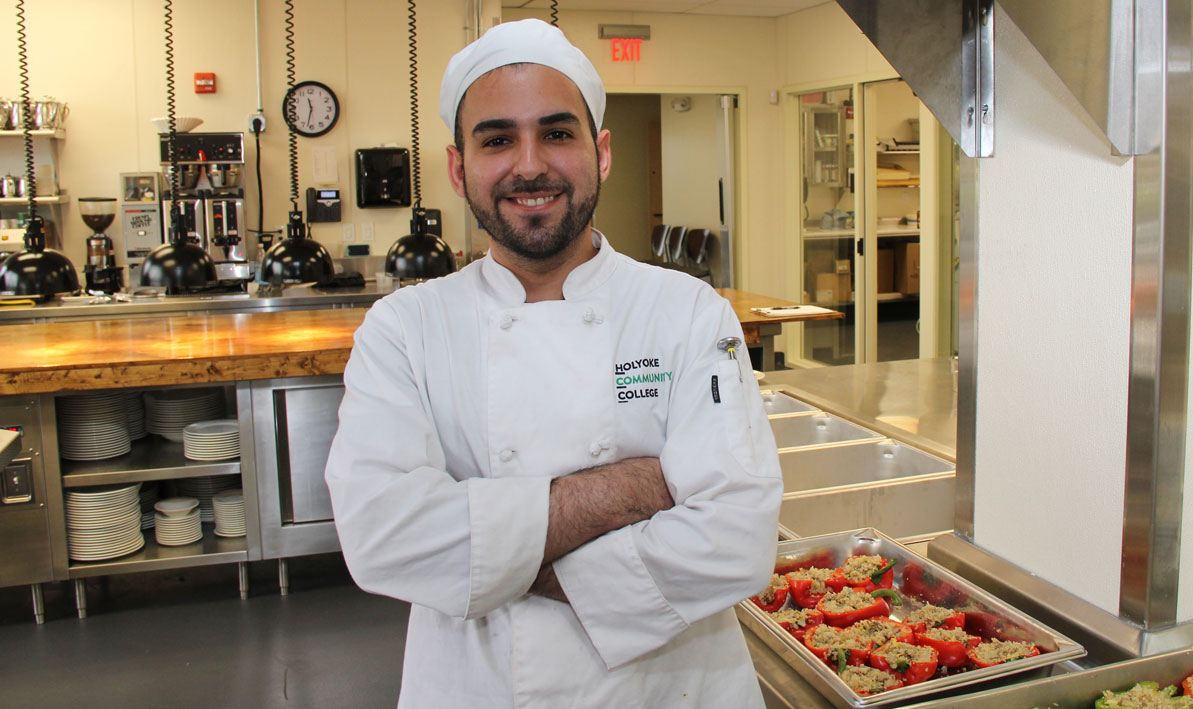 Axel Rojas of Springfield has been hired by MGM Springfield to work as a line cook at the resort-casino's new South End Market. 