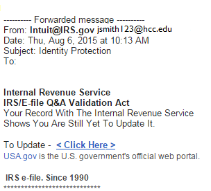 Example of a spam email message