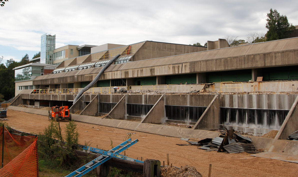 Front of Campus Center now under construction