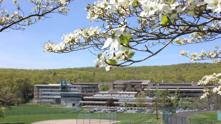 Spring photo of HCC campus