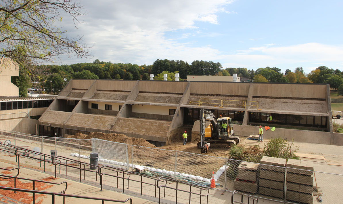 Campus Center couryard side excavation 