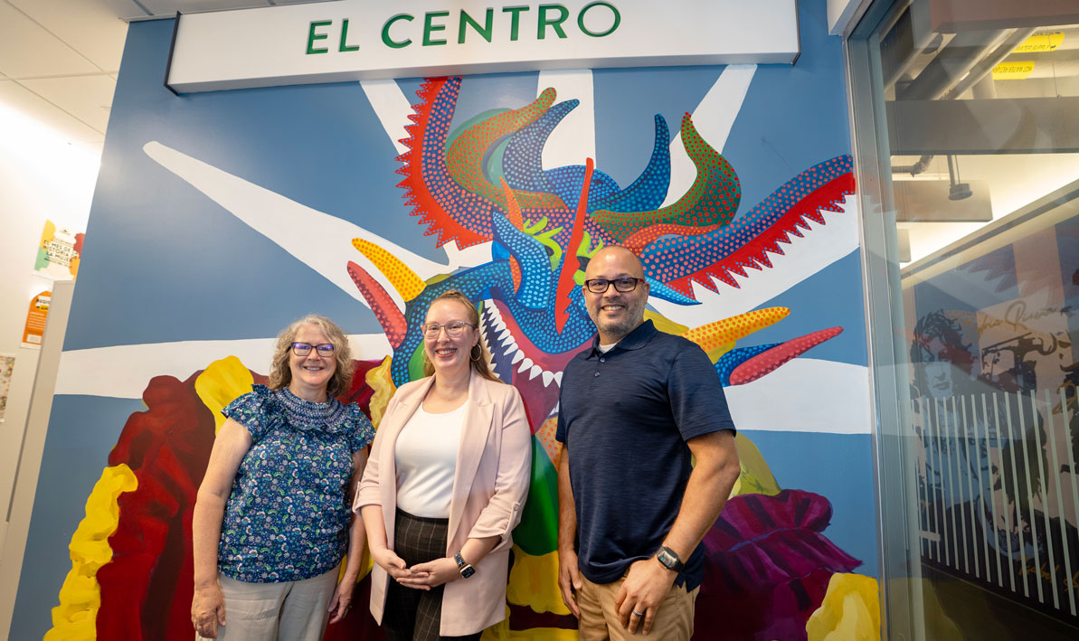 State Rep. Pat Duffy, left, El Centro director Julissa Colón, and Holyoke city councilor Juan Anderson-Burgos