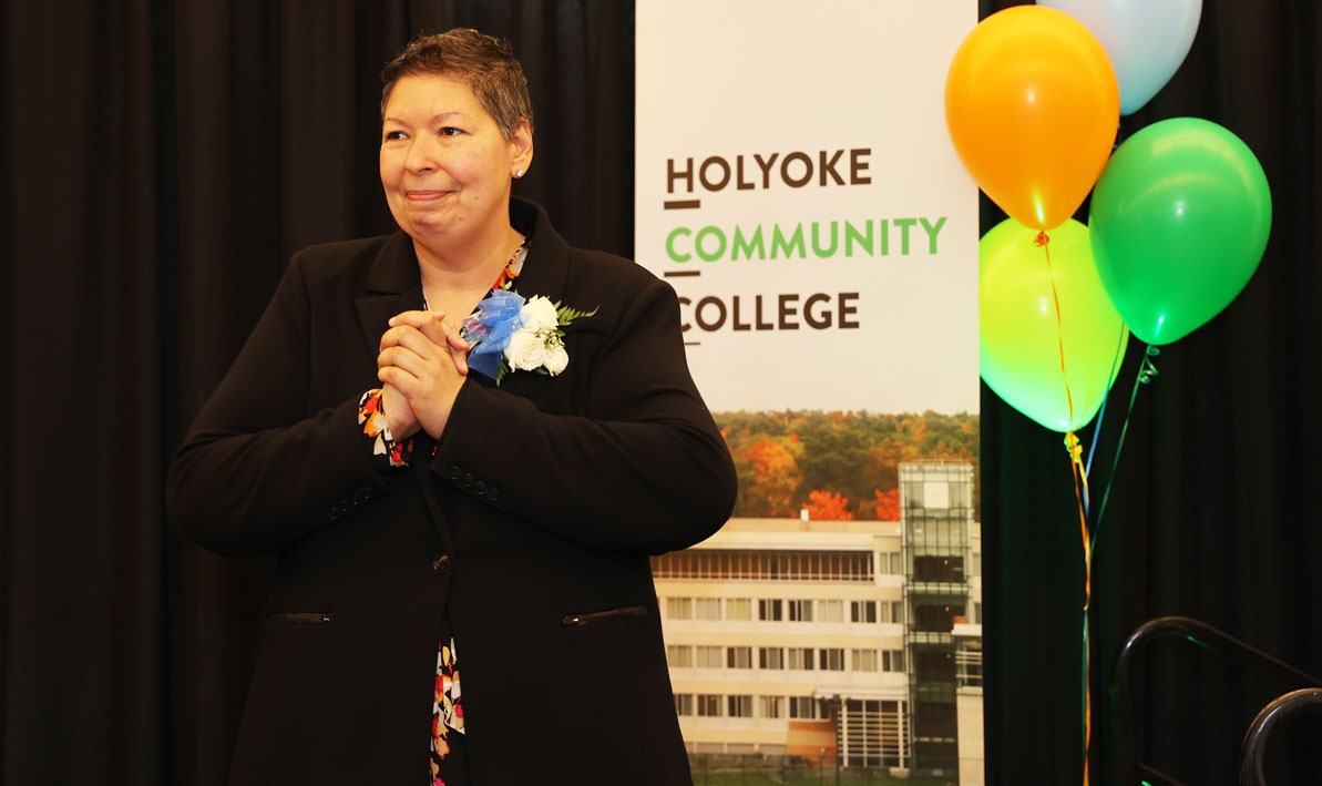 President Royal reacts to applause after her retirement celebration speech