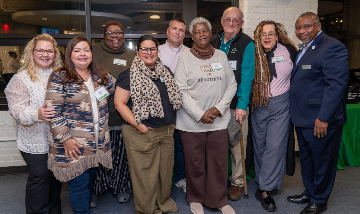 President Timmons meets with alumni at the HCC MGM Culinary Arts institute.