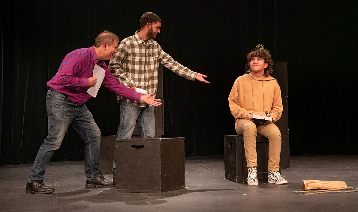 Actors perform an original play during the 2022 Leslie Phillips 24-hour theater festival. 