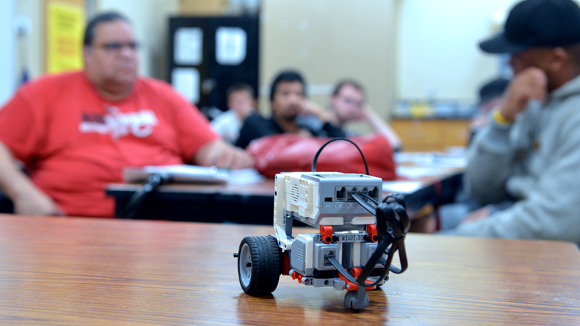 A robot on a table