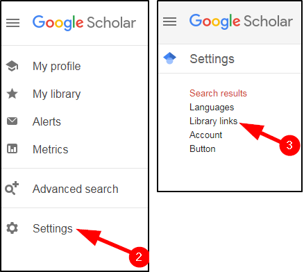 Google Scholar settings