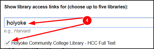 Google Scholar settings